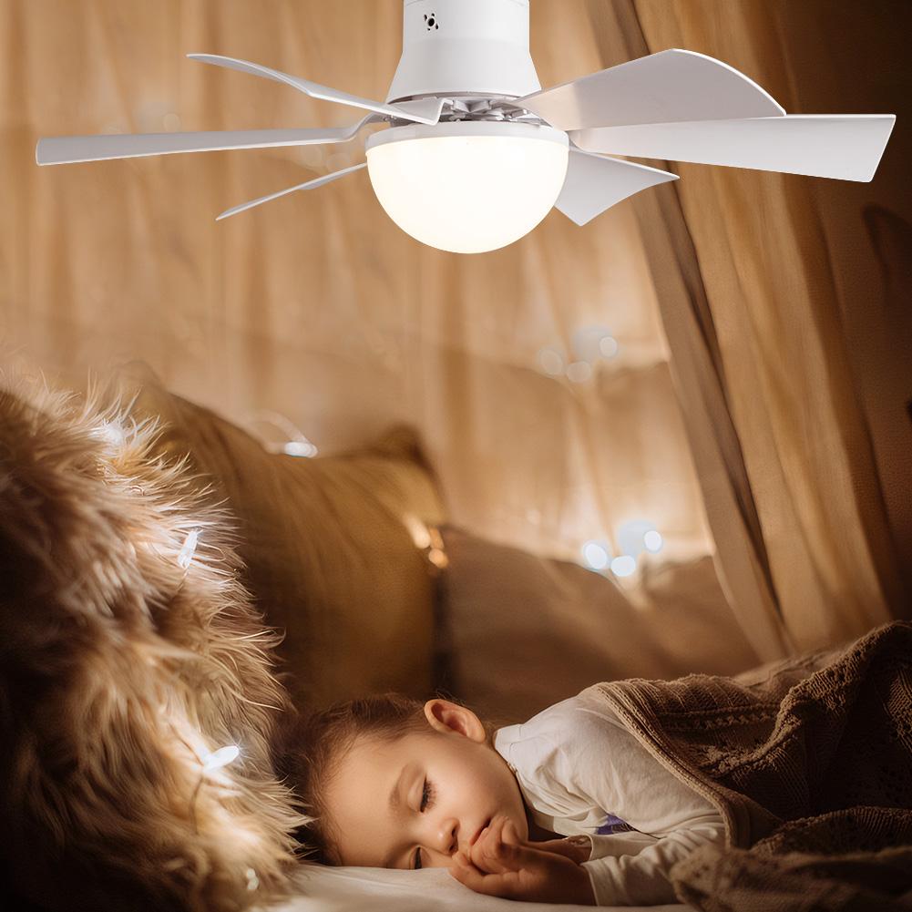 Ceiling Fan Light with Remote Timing Socket Ceiling Fan 3 Gear Wind Speed Wireless Fan 6 Blades for Living Room Bedroom