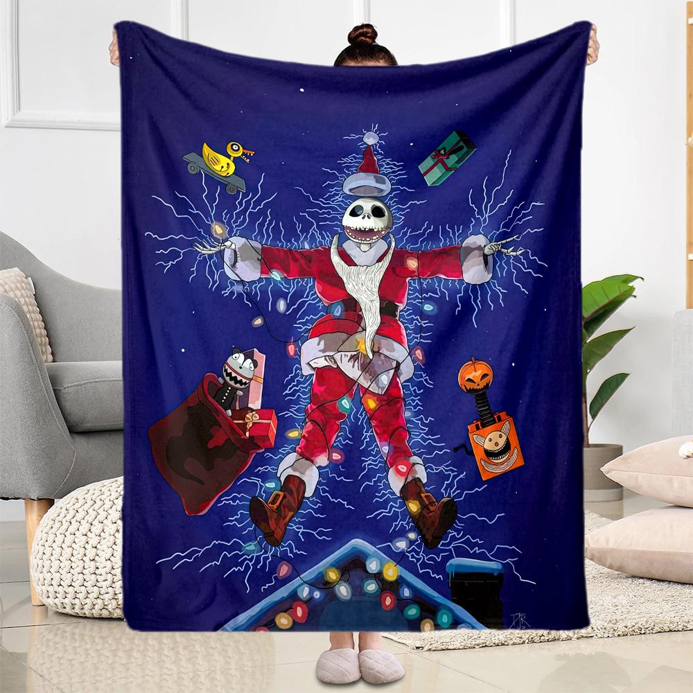 Christmas Nightmare Blanket Warmthful Decor Perfect for Seaside Livingroom Picnics for All Occasions Modern Gift for Travel Home Birthdays