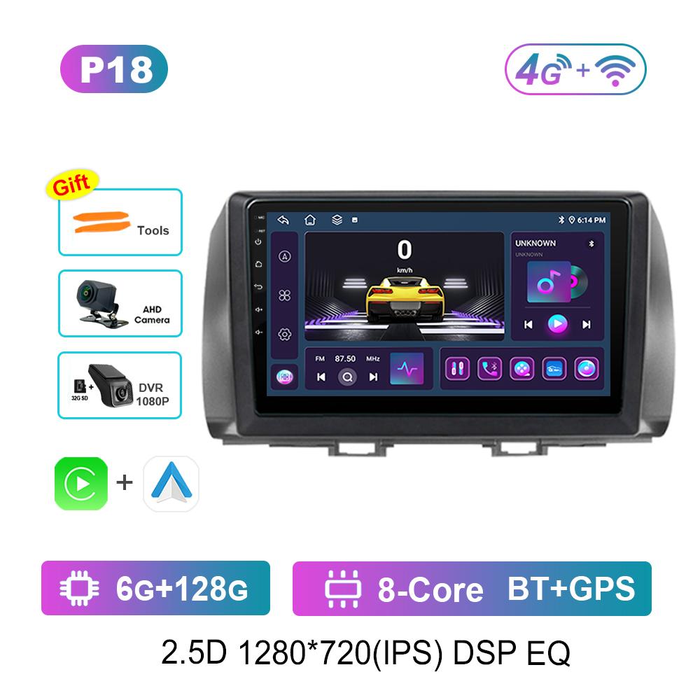 Car Radio Multimedia Player GPS Navigation DSP Stereo for Toyota bB 2 QNC20 2005 - 2016 QLED Screen Android OS Head Unit WiFi