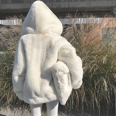 Korean Thickened Mink Velvet Coat Women Winter Clothes Jacket Version Loose Imitation Rabbit Fur Plush Hooded Fur Coat