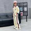 Korean-Style Girls' Spring Set: 2025 Trendy Hooded Sweatshirt & Sporty Two-Piece