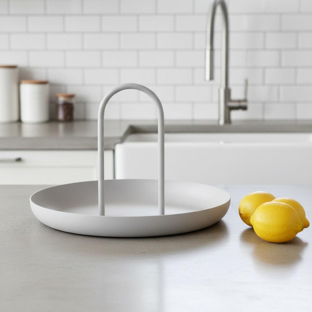 Servírovací podnos s rukojetí, slitina hliníku, kulatý podnos ABS, domácí dekorace, úložný podnos, stůl v jídelně