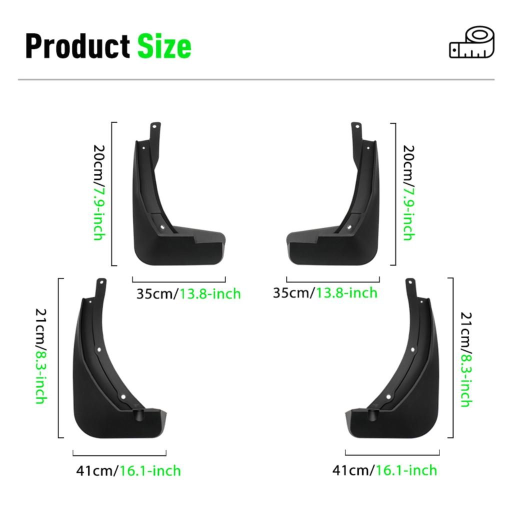 4PCS Car Mud Flaps Splash Guards Mudguards Car Mud Flaps Compatible with VW T-ROC 2017 2018 2019 2020 2021 2022 2023