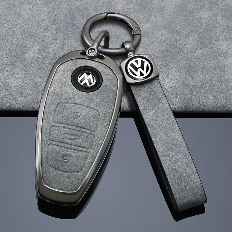VW GTI GOLF 2026 Hot For VW VOLKSWAGEN Zinc Alloy Leather Car Remote Key Case Cover Shell Fob for VW Volkswagen Touareg 2017 201