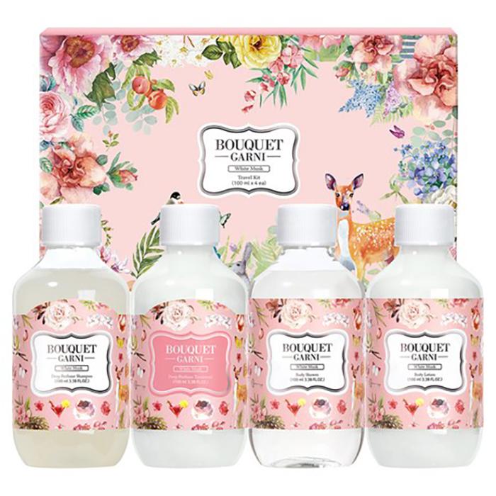 Bouquet Garni Hair & Body 4-Piece Travel Kit – White Musk Scent, Korean
