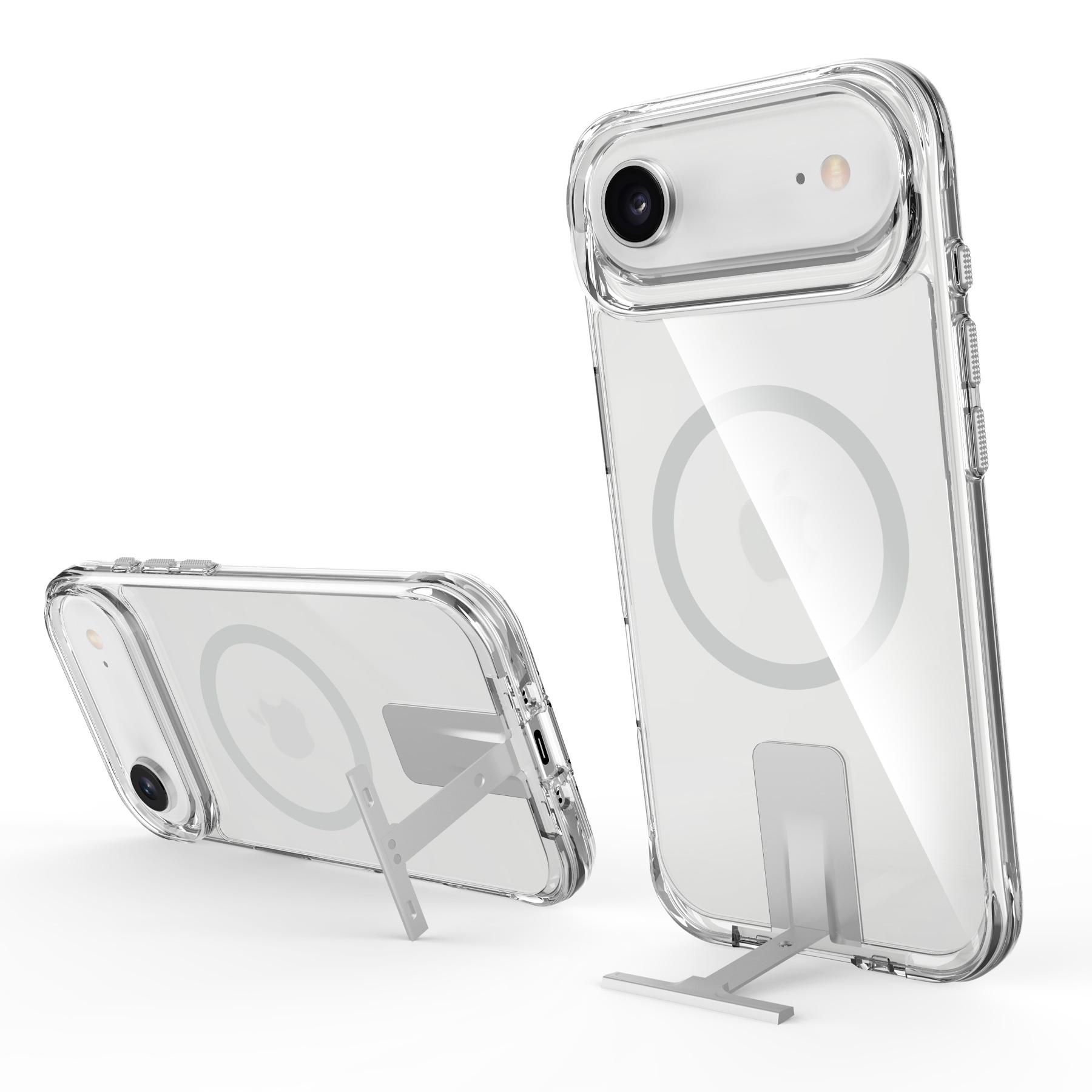 

For iPhone 17 Air Case Compatible with MagSafe TPU+PC Clear Phone Cover with Kickstand Transparent