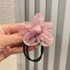 Korean Silk Gauze Flower Hair Tie Rubber Band for Girls