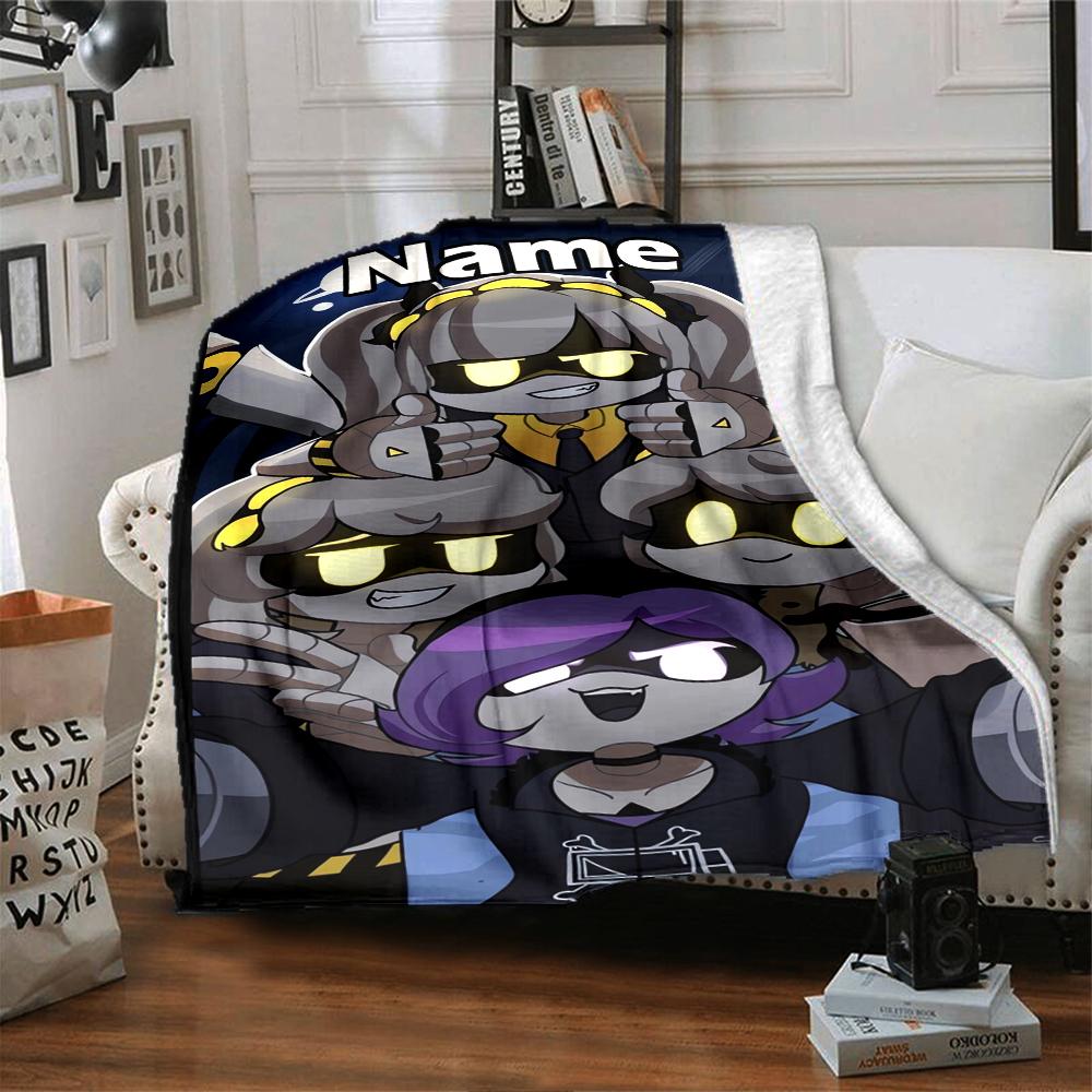 Custom Name Murder Drones Theme Printed Blanket - Perfect for Couch, Bed, Travel & Outdoor Use | Machine Washable, Cozy & Durable.