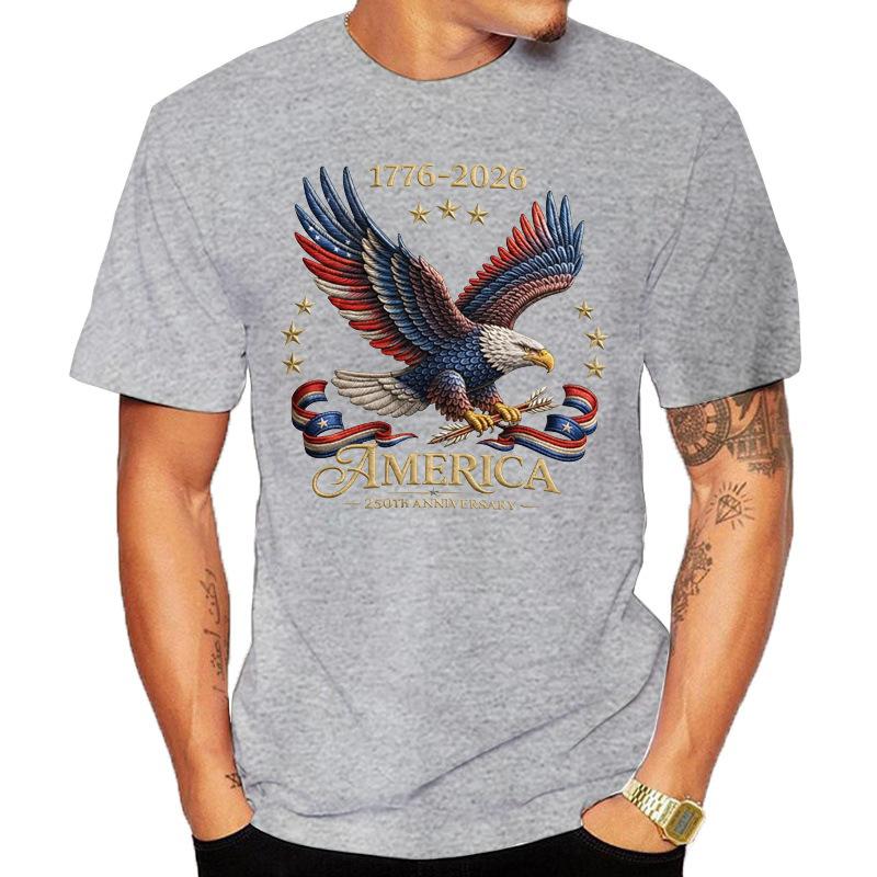 Usa 250th Anniversary Eagle Flag Print Trendy Tshirt Casual Loose Short Sleeve Top Modal Material Comfortable Unisexs Tee