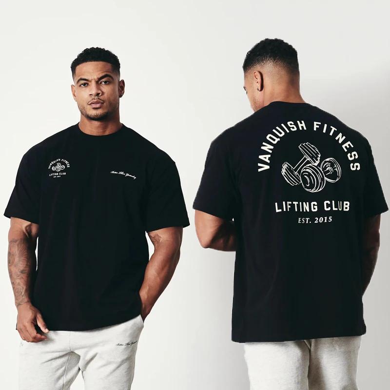 Clothing Jogger Gym Sports Fitness Oversized T-Shirt Summer Cotton Round Neck Loose Short Sleeves Fashion Casual
