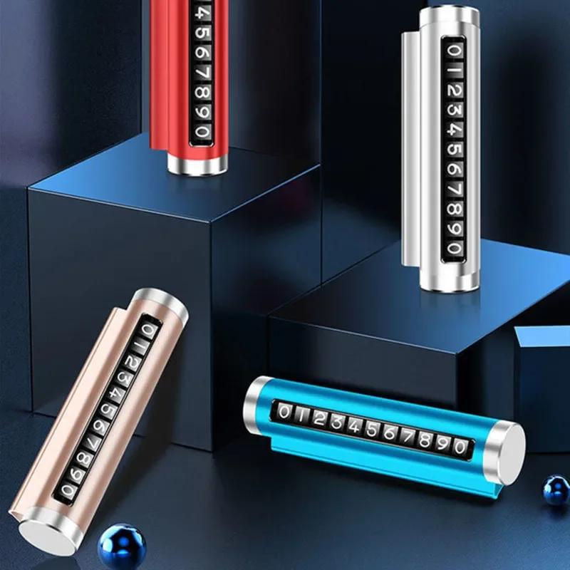 Metal Araba Geçici Park Kartı Evrensel Döndür Telefon Numarası Plaka Alüminyum Çıkartmalar Park Durdurma Araba-styling Oto Aksesuarları