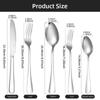 60Pcs Dinnerware Set Cutlery Set Stainless Steel Flatware Cake Fruit Fork Tea Spoon Kitchen Knife Fork Spoon Tableware Set