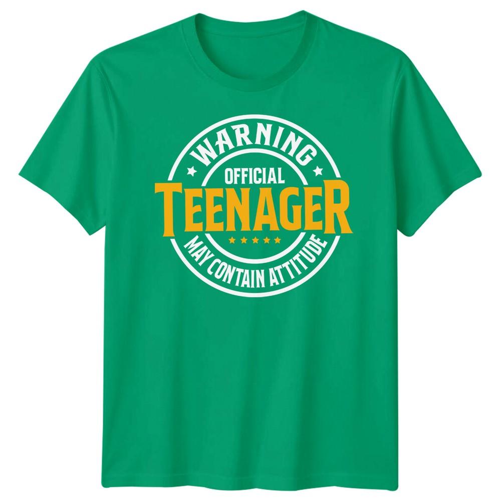 Official Teenager Warning May Contain Attitude Teen Unisex Graphic Tee Unisexs Top