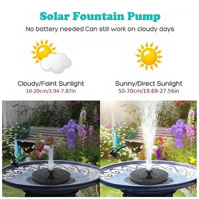 13cm/16cm Solar Fountain Pump Energy-saving Plants Watering Kit Solar Fountain Solar Panel Bird Bath Fountain Outdoor Garden