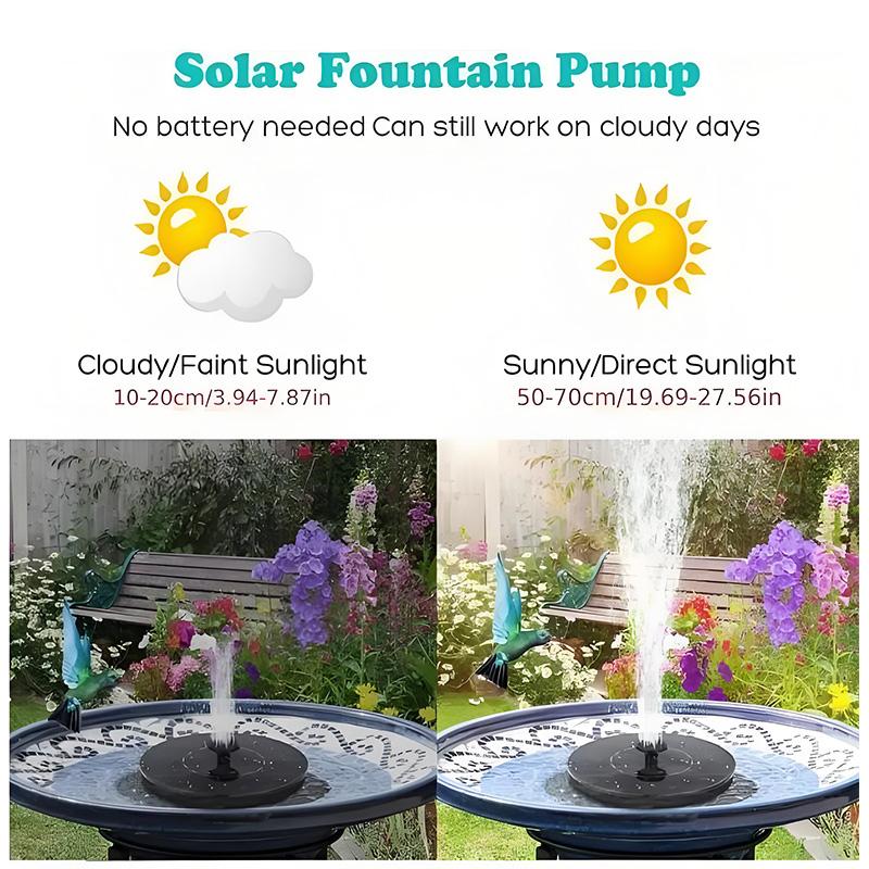 Solar Water Fountain Pool Pond Waterfall Fountain Garden Supplies Decoration Outdoor New Mini Solar Powered Fountain Bird Baths