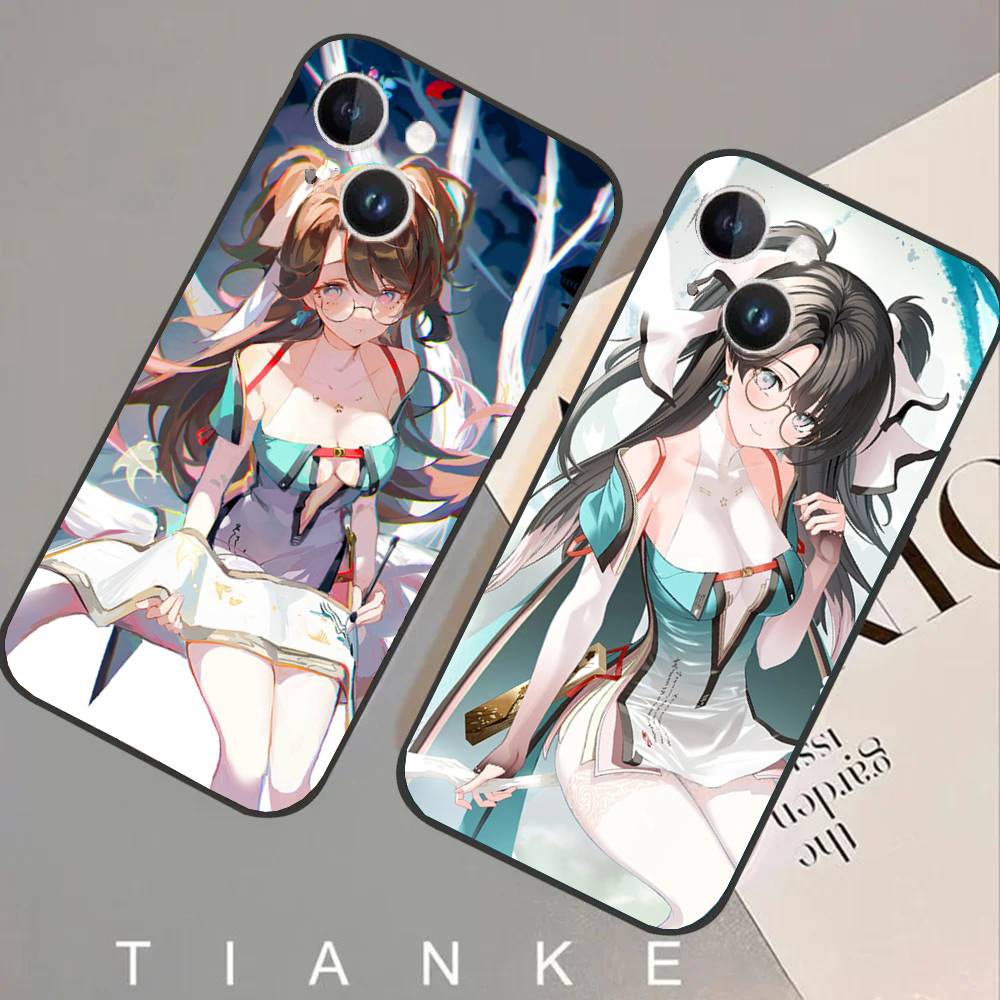 Zhezhi Game Wuthering Waves Phone Case For IPhone 17 Air 16 15 14 13 Pro Max 11 12 Black Silicone Cover