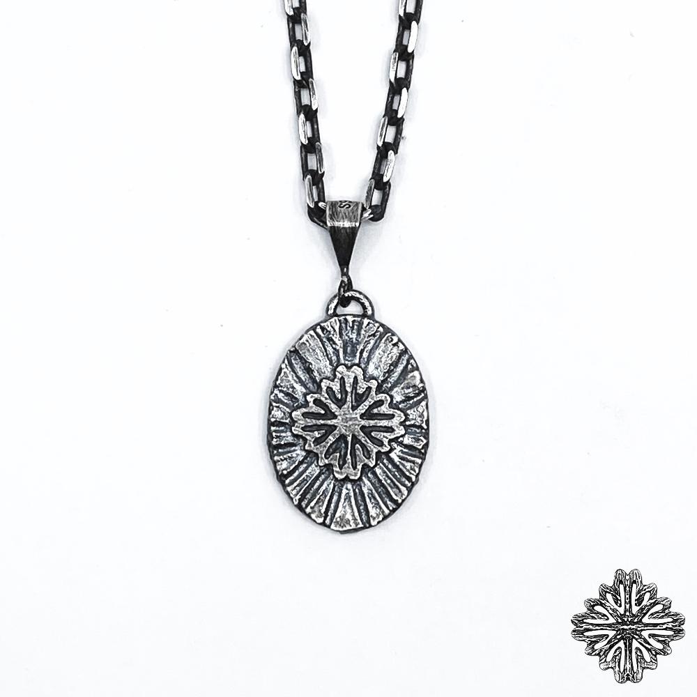 Oesalang 925 Silver Protect Necklace Textured