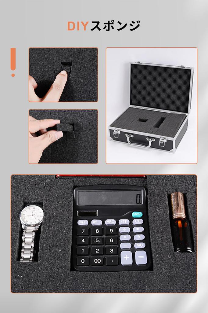 COBIVI Attache Aluminum Duralumin Display Attache Sponge Small Tool with Block Small Item Storage 30 X 21 X 10 Cm 30 X 21 X 10 Case, Case, Case, Box,