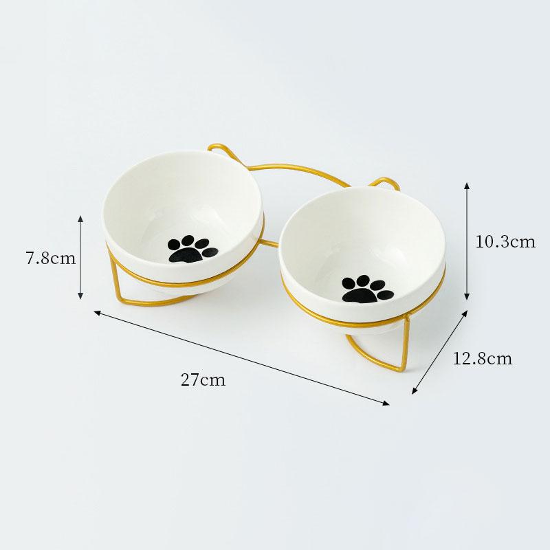 Pet Ceramic Bowl Cat Food Bowl Cervical Protection Pet Supplies Dog Drinking Water Bowl Cat Food Feeding with Raised Stand