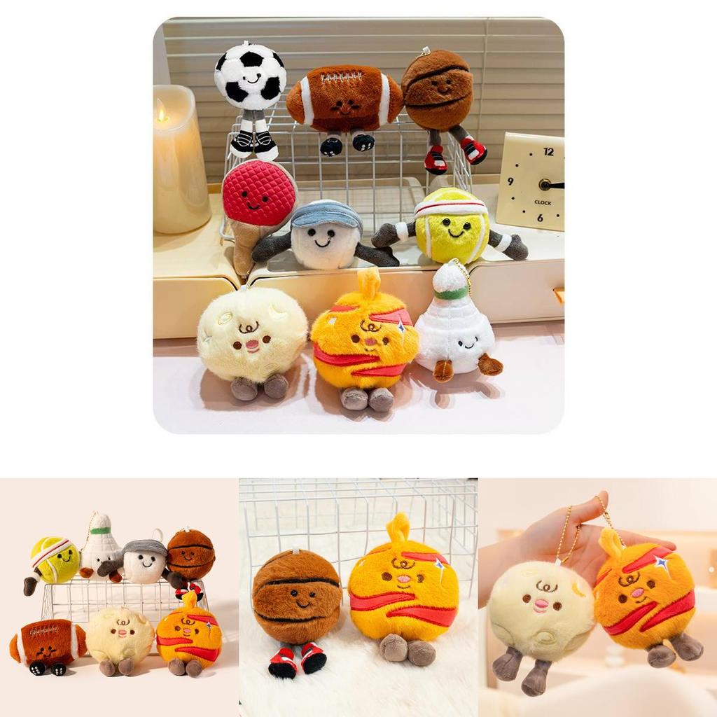 Plush Balls Pendant Badminton Keychain Room Decor Bag Decoration Gift Birthday