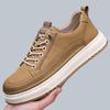 Solid Color Lace Designer Board Shoes for Men Spring Autumn Fashion Casual Shoes Male Retro New Leather Sneakers Man