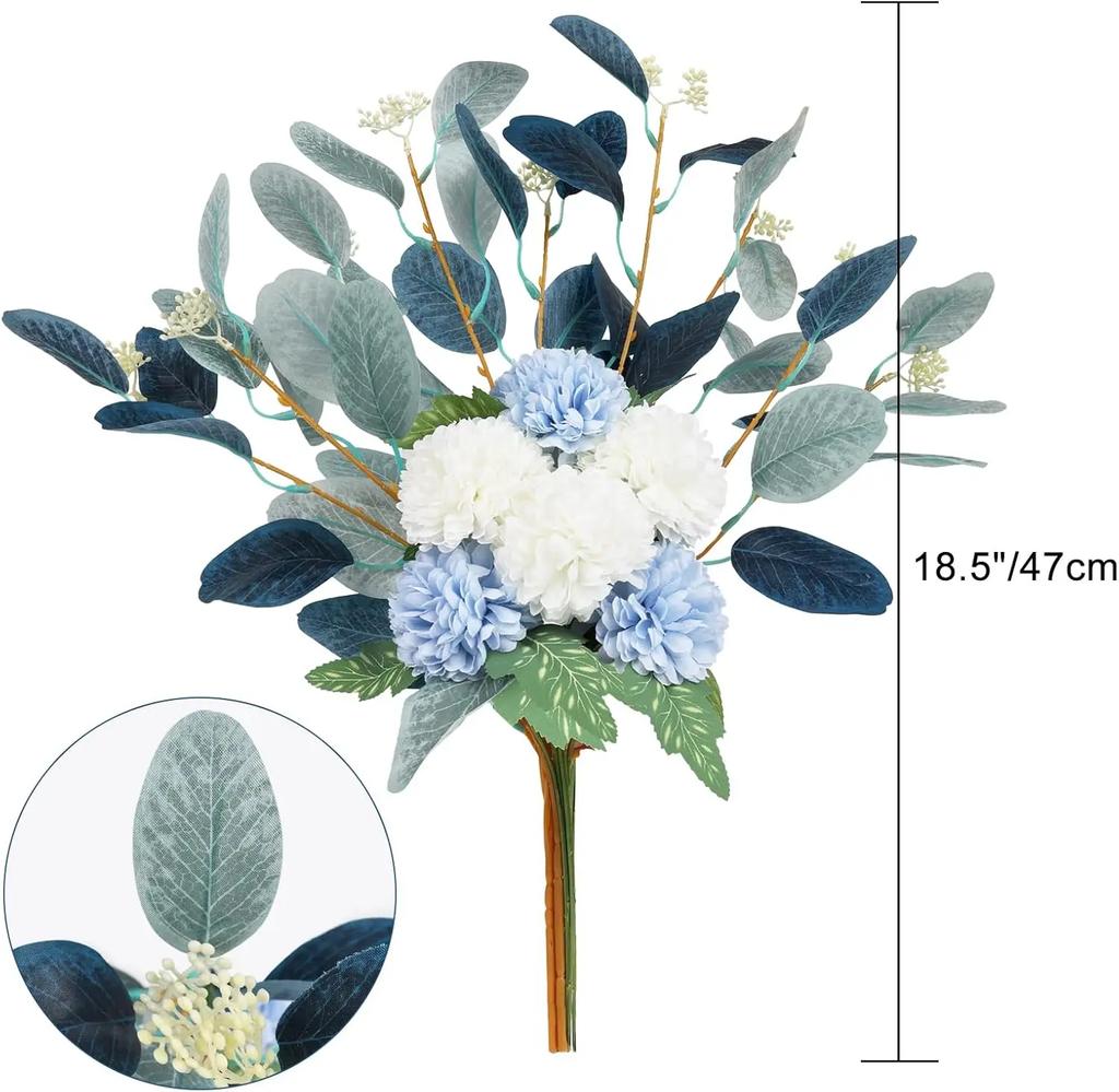 Fake Artificial Flowers Bouquet Silk Floral Arrangements Faux Flowers Plant Wedding Bride Bouquets Tables Centerpieces for Home
