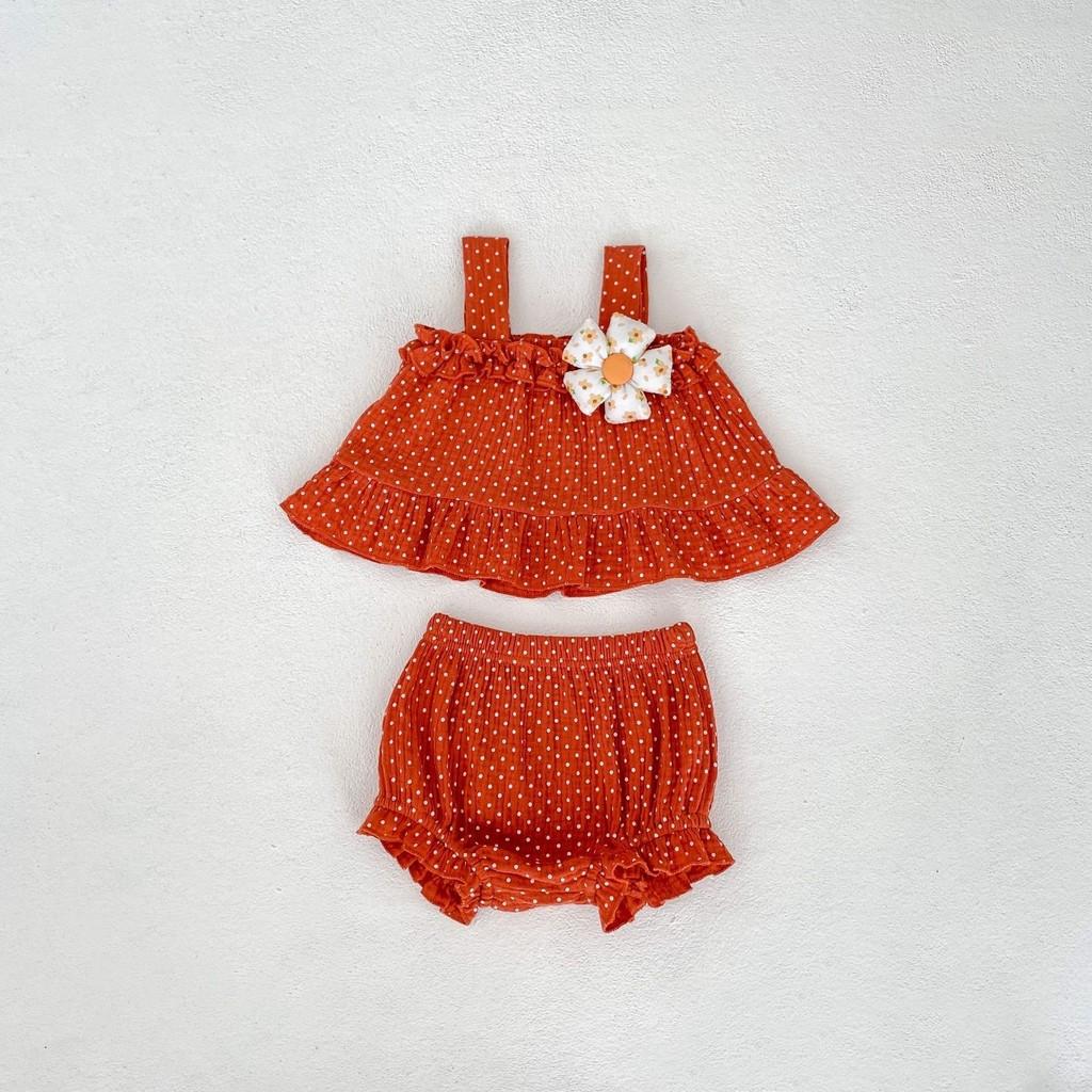 

Beautiful 2024 Summer Infant Girl s Sweet Polka Dot Print Outfit With Sleeveless Top And Shorts 66cm/25.98in