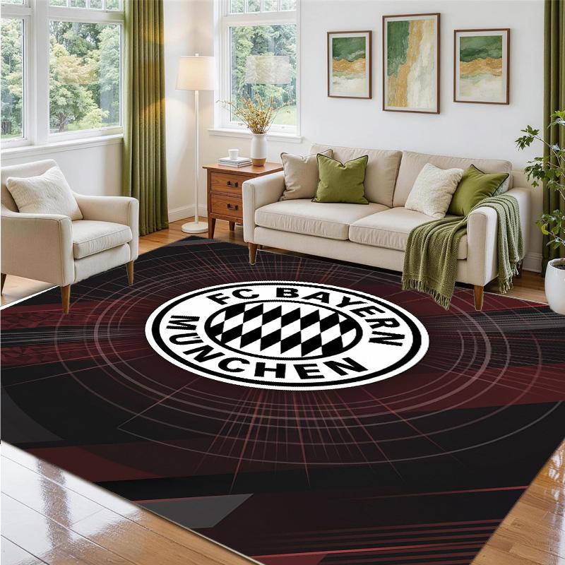 Bayern Munich Design Crystal Velvet Rug Soft Decorative Mat for Bedroom Entrance