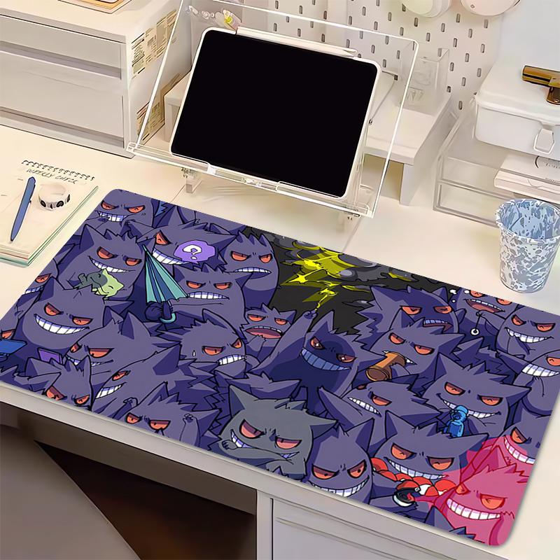 Rubber Mouse Pad Lockedge PPokemon Gengar Gamer PC Computer HD Print Desk Mat Keyboard Anime Gaming Accessories Mousepad Carpet