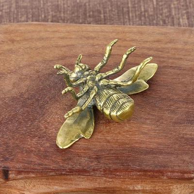 Brass Insect Honeybee Figurines Miniatures Tea Pet Funny Beetle Crafts Collection Desktop Small Ornaments