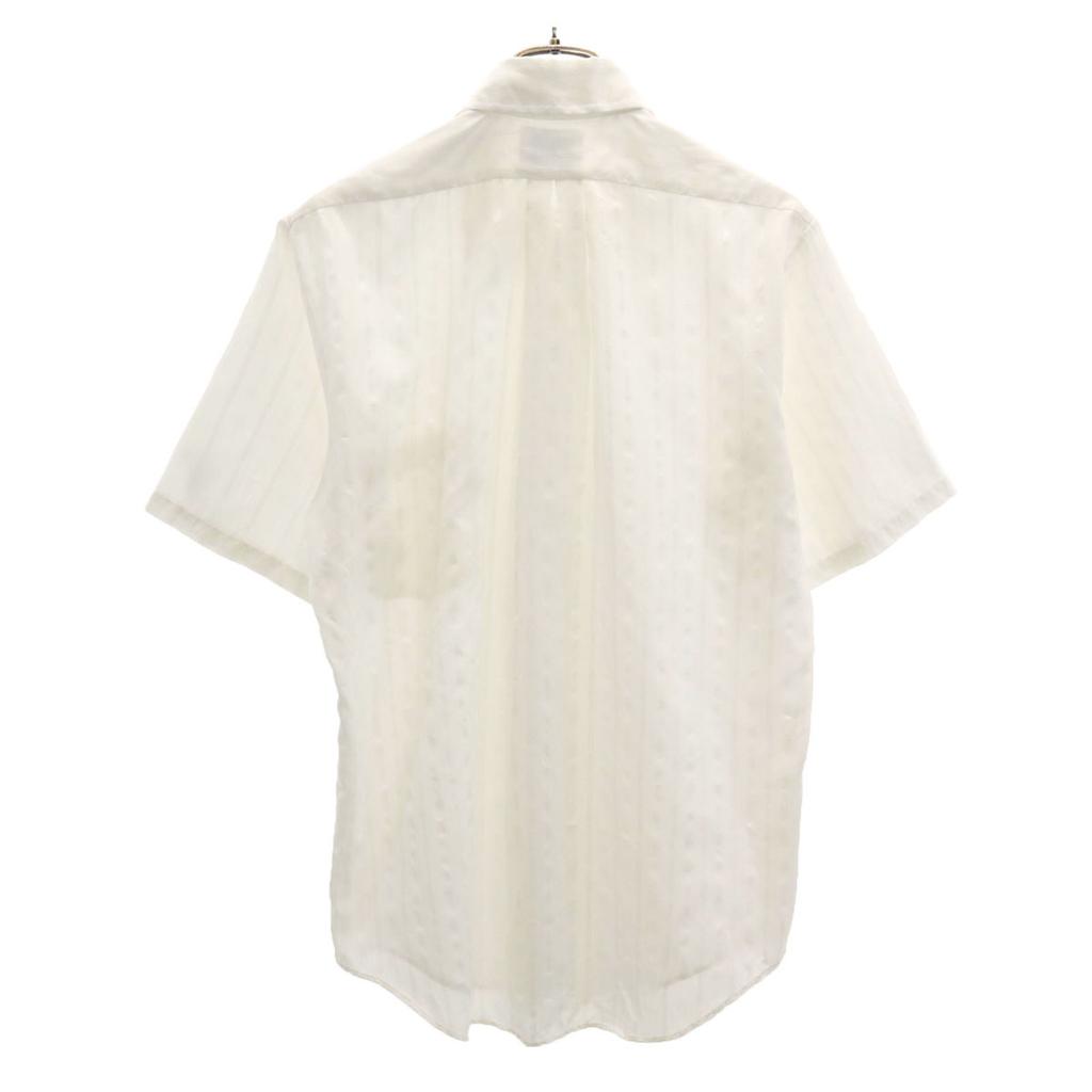 TOWNCRAFT 70s vintage Striped Pattern Short sleeve shirt white PENNEYS Men's Used