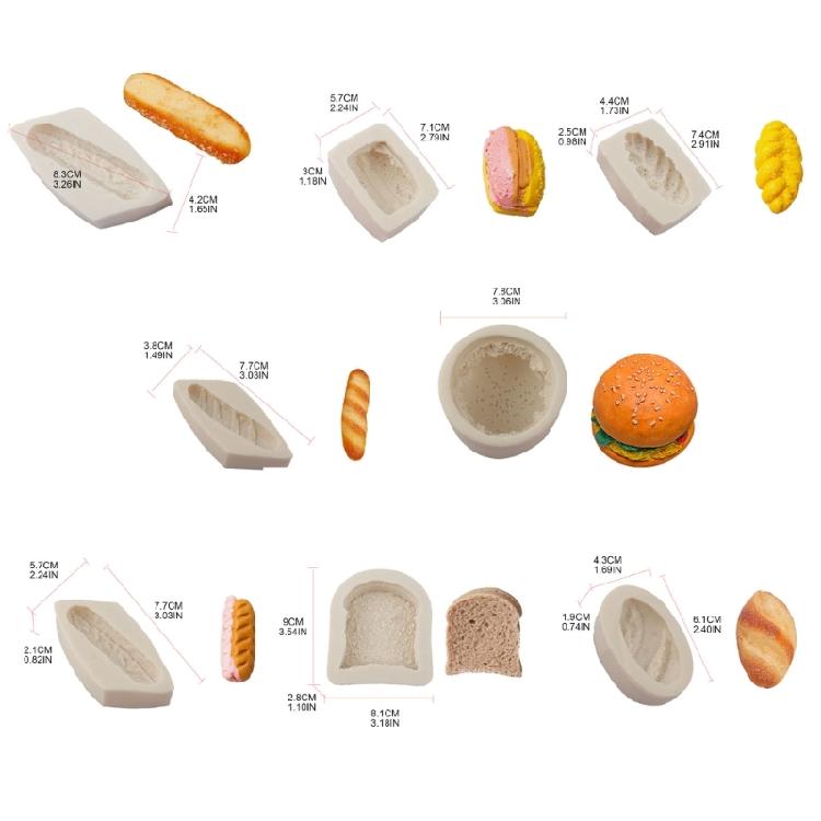 Realistic Food Silicone Mold Artificial Cake Fake-Bread Biscuit-Resin Mold Bread