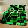 Green Pixel Pattern Blanket bedroom Blanket for Livingroom Couch lunch break Soft throw for Friend's festival Gift