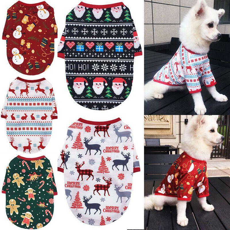 Cozy And Soft Christmas Pet Apparel T-shirt For Dogs And Cats With Delightful Holiday Design