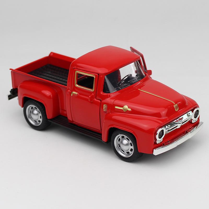 Alloy Car Model Vintage Truck For Christmas Home Office Desktop Decoration Children Gift Decorations Template Car Models