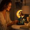 Moon Night Light Resin Figurine, Statue for Desk Tabletop Decor, Birthday Gift for Women and Girls