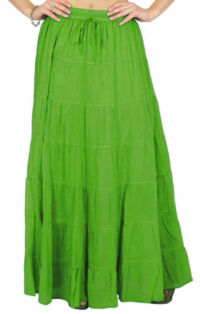 Phagun Damen Sommer Baumwolle Ziegelrot Rock Ethnisches Design Kordelzug Taille -