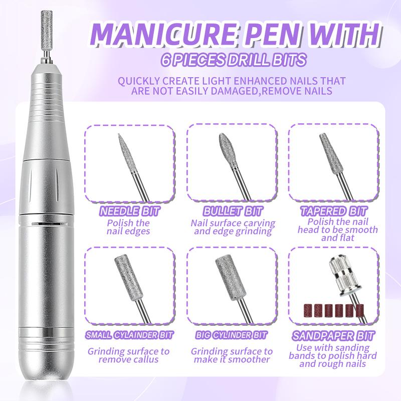 45000RPM Nail Drill Machine With Low Noise Portable Nail Drill Machine Rechargeable Nail Sander File For Manicure Salon Tool