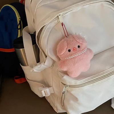 Roze Spaarvarken Pluche Pop Draag Sjaal Ketting Schattig Cartoon Sleutelhanger Hanger Zacht Knuffeldier Bedeltje Cartoon Varken Pluche Speelgoed Rugzak