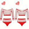 Sexy Underwear Female Sexy Hollow Up and Down Two-piece Net Suit Black Temptation