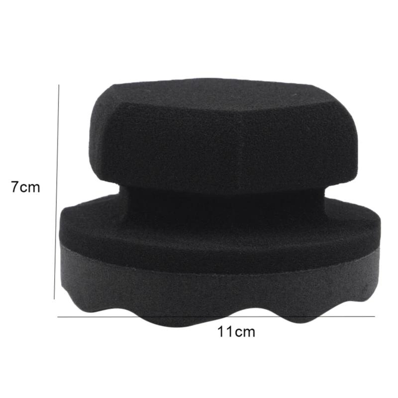 High Density Foam Wax Applicator Sponge with Hexagonal Ergonomic Grip for Car Polishing Tire Waxing Auto Detailing