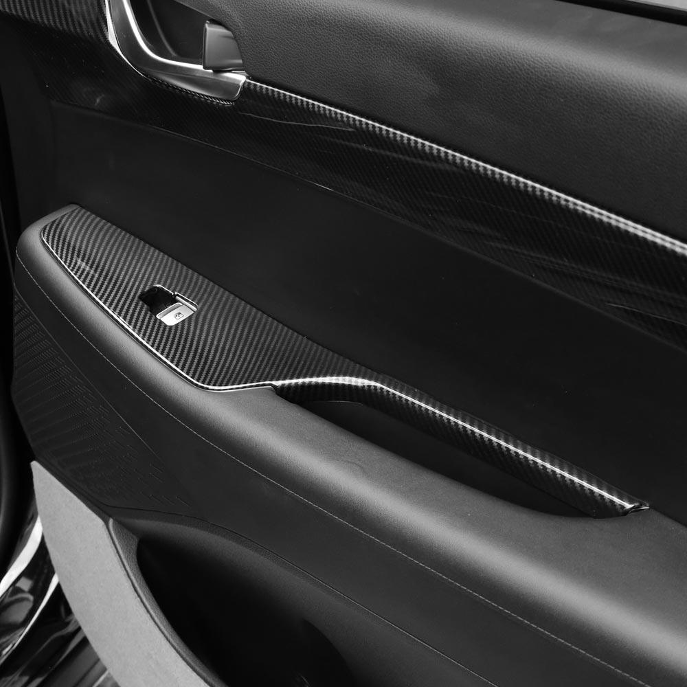 LHD/RHD Für Hyundai Palisade 2020-2026 Auto-Tuning Kohlefaser Fensterknopf-Abdeckung Zierleiste Automobil-Innenraumzubehör