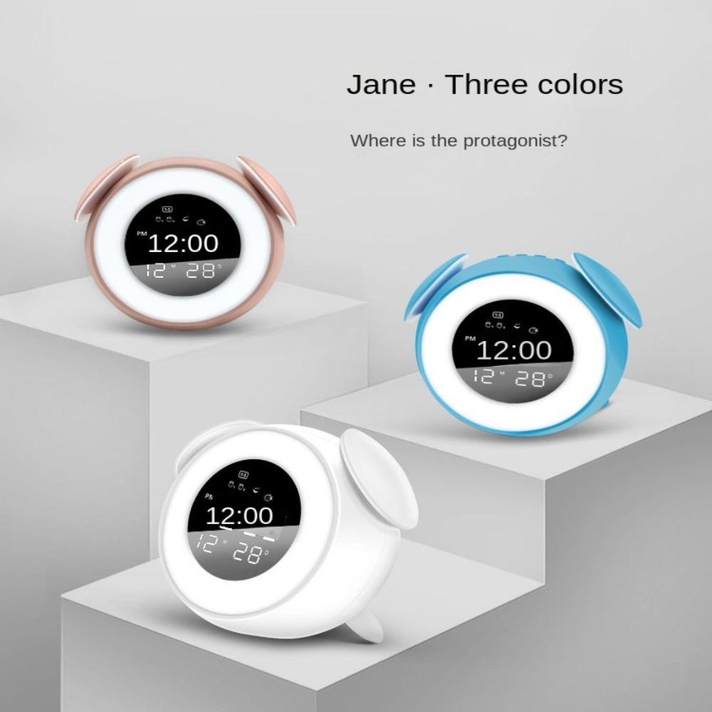 

3 цвета, светильник для пробуждения, прикроватные зеркальные часы с восходом и закатом, креативный цифровой светодиодный музыкальный будильник