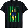 Brazil Flag Distressed USA Style T-Shirt