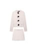 SHEIN Women's Autumn Bow Brooch Knitted Cardigan & Half Skirt Set: European-American Style.
