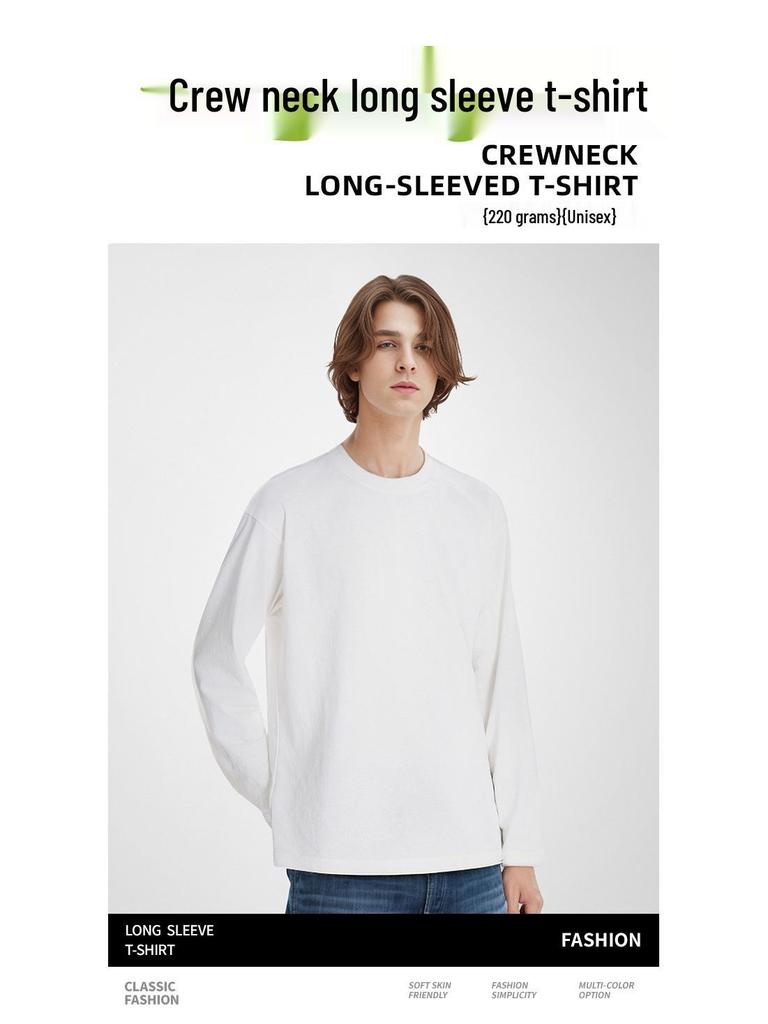 Solid Color Women's Long Sleeve Cotton T-Shirt for Spring/Autumn Fitness