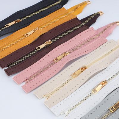 1PC DIY For Woven Bag PU Leather Custom Soft Zippers Accessories Sewing Useful High Quality Fashion
