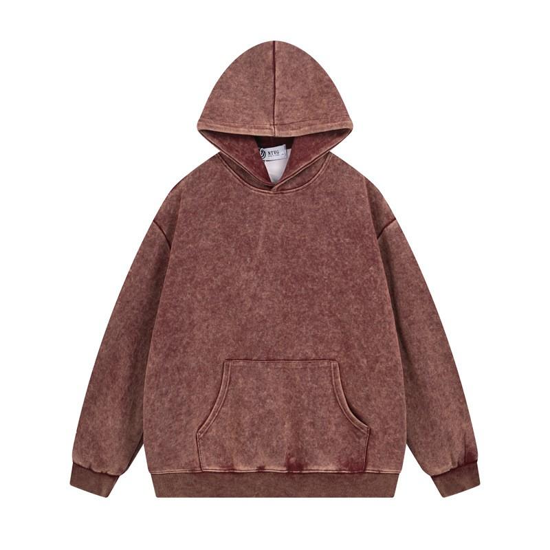 Oversized Washed Hoodie Men Women Streetwear Cotton Blend Heavyweight 450g Fleece Lined Loose Fit Winter Sweatshirt