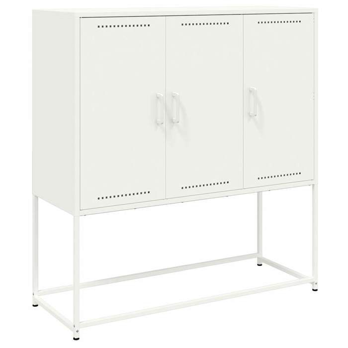 VidaXL Buffet haut blanc 100,5x39x107 cm acier, buffet, placard, armoire latérale, armoire, armoire de rangement, armoire 846541