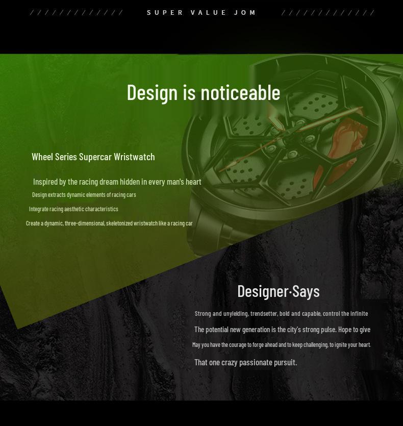 SVJ Multifunctional Men's Off-Road Waterproof Quartz Watch with 3D Hollow Design